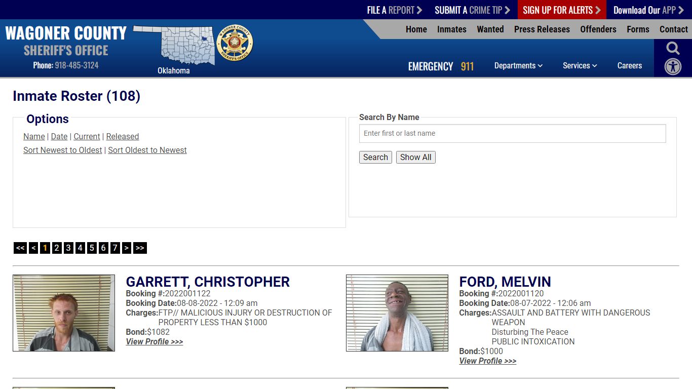 Inmate Roster - Wagoner County Sheriff's Office