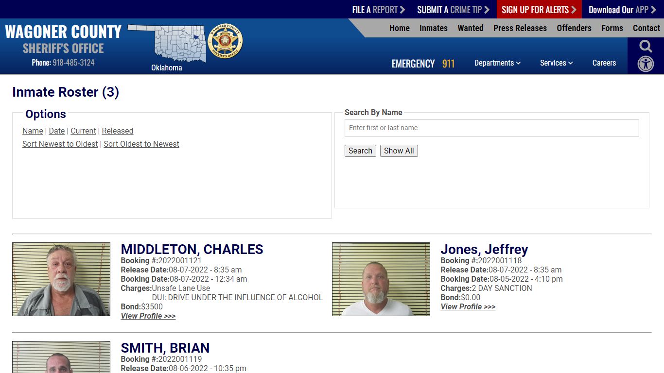 Inmate Roster - Wagoner County Sheriff's Office